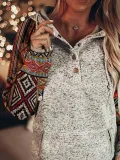 Ladies Retro Western Print Casual Hoodie