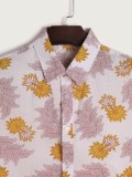 Men's Retro Leaf Graphic Short Sleeve Shirt