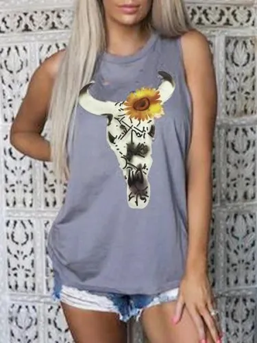 Purple Printed Vintage Jersey Floral Shirts & Tops