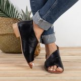 Pu Low Heel Date Sandals