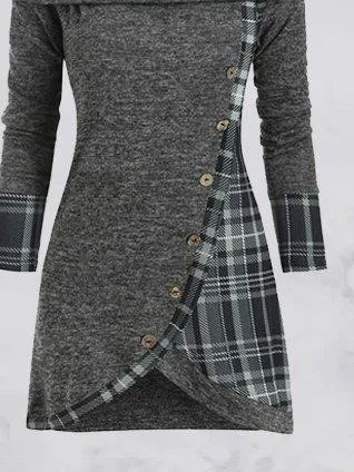 Gray Long Sleeve Casual Dresses