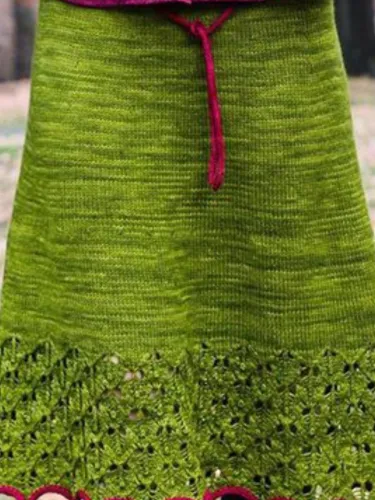 Cotton-Blend Casual Plus Size Skirts