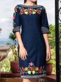 Shift Printed Half Sleeve Vintage Dresses