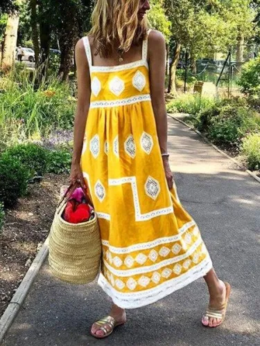 Bohemian loose casual large size dress