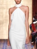 Halter Vintage Solid Dresses