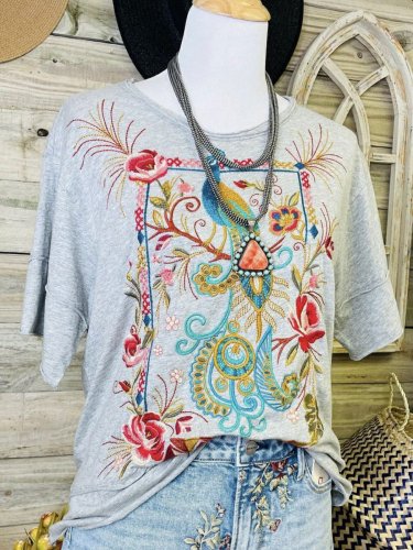 Vintage Shift Jersey Short Sleeve Shirts & Tops