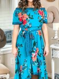 Floral Sleeveless Holiday Cotton-Blend Dresses
