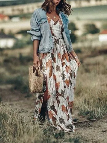 Multicolor Holiday V Neck Patchwork Dresses