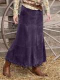 Casual Faux Suede Skirt