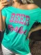 Letter Casual Jersey Shirts & Tops