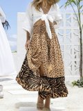 Boho Romantic Zebra Leopard A-Line Floral-Print Skirts