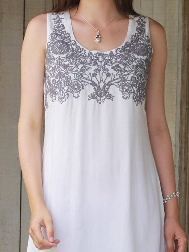 Polyester Cotton Tribal Printed Casual Dresses