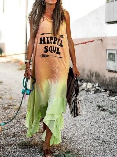 Sleeveless Cotton-Blend Letter Dresses