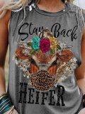 Crew Neck Animal Casual Shirts & Tops