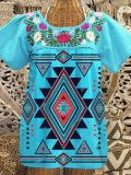 Short Sleeve Geometric Shirts & Tops