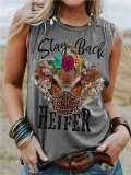 Crew Neck Animal Casual Shirts & Tops