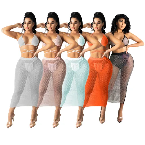 Sexy mesh bikini skirt suit TRS1125