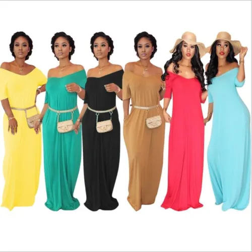Cross-border source of new European and American women's casual and beautiful short-sleeved long ski