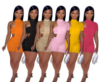European and American women's fashion asymmetrical pit strip wrapped chest two-piece suit XM1182