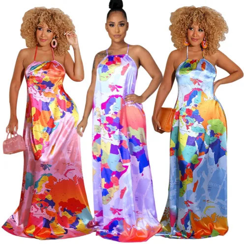 Featured map three-color optional dress sexy women HN012