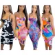 Spring and summer new print plus size Womens sexy dress H1638
