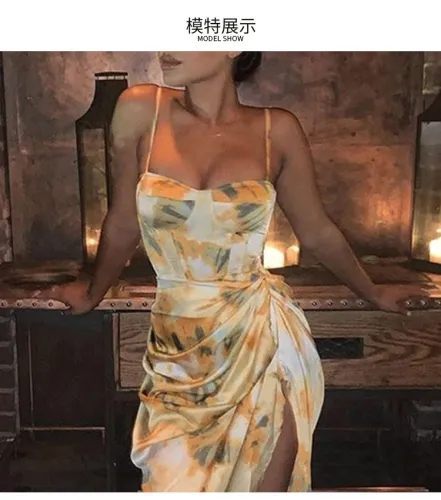 Sexy dress with cotton suspenders KR21033