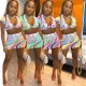 Womens Fashion Sexy Color Wrapped Chest Two-piece Dress YZL833