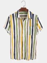 Men's Linen Shirt Collar Casual Shirts