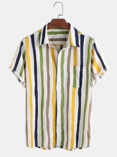 Men's Linen Shirt Collar Casual Shirts