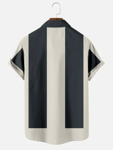 Men's Shirt Collar Abstract Printed Shirts & Tops