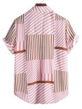 Men's Fashion Striped Casual Lapel Shirt