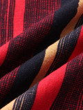 Men's Striped Print Lapel Short Sleeve Hawaiian Shirt