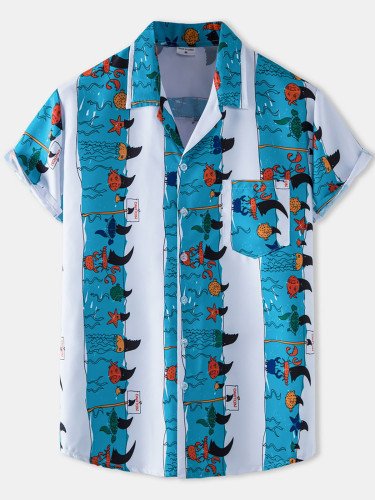 Hawaiian men's printed shirt