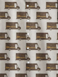 Mens Truck Print Polyester Short-Sleeved Hawaiian Shirts