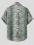 2021 ethnic retro striped Hawaiian shirt