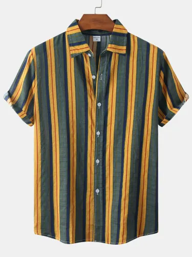 Mens Causal Holiday Short Sleeve Shirts