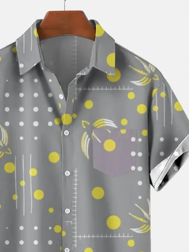 2021 ethnic retro striped Hawaiian shirt