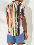 Men's Chest Pockets Striped Cotton Comfort Casual Shirts