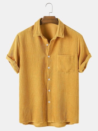 Men's Solid Casual Shirt Collar Shirts