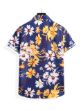 Floral Mens Printed Holiday Short Sleeve Shirts
