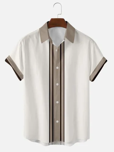 Men's Shirt Collar Abstract Printed Shirts & Tops