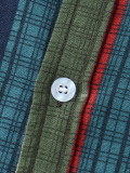 Mens Tribal Vintage Striped Shirt Collar Shirts