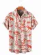 Mens Animal and Music Puzzle Short Sleeve Lapel Shirt