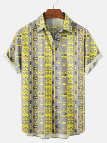 Shirt Collar Geometric Shirts & Tops