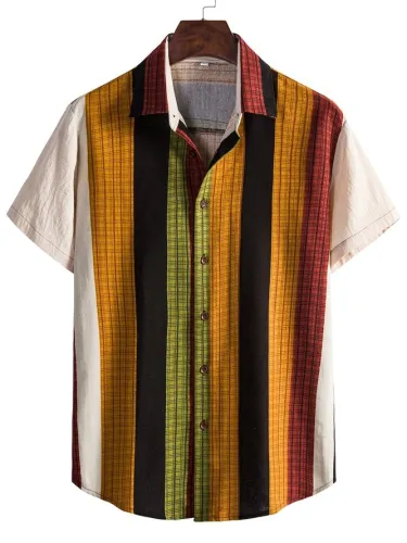 Men's Linen Shirt Collar Casual Shirts