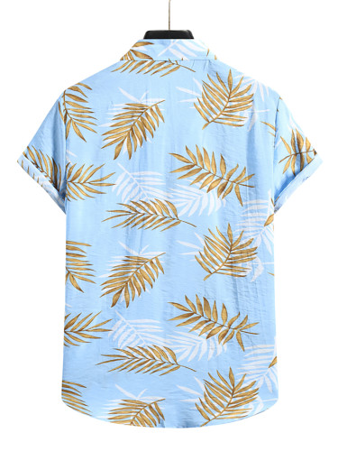 Hawaiian Blue Print Casual Shirt