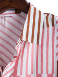 Men's Fashion Striped Casual Lapel Shirt