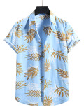 Hawaiian Blue Print Casual Shirt