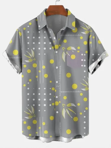 2021 ethnic retro striped Hawaiian shirt