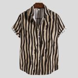 2021 summer new cross-border ebay foreign trade casual clothes Hawaiian beach short-sleeved small floral print men's shirt